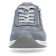 Pazifikblaue remonte Damen Sneaker R6700-13 mit einem Reißverschluss. Schuh von vorne.