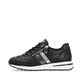Schwarze remonte Damen Sneaker D1G02-02 mit einem Reißverschluss. Schuh Außenseite.