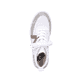 Weiße Rieker Damen Sneaker High M1935-80 mit einer flexiblen Plateausohle. Schuh von oben.