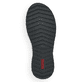 Graue Rieker Damen Slipper 51568-45 mit Gummischnürung sowie geprägtem Logo. Schuh Laufsohle.