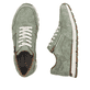 Grüne Rieker Herren Sneaker Low B0502-52 mit Reißverschluss sowie Extraweite I. Schuh von oben, liegend.