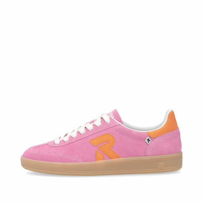 Rieker Damen Sneaker Low flamingo-neonorange