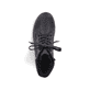 
Graphitschwarze Rieker Damen Schnürstiefel Y7418-00 mit einer robusten Profilsohle. Schuh von oben