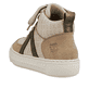 
Cremebeige Rieker Damen Sneaker High L9802-60 mit einer ultra leichten und flexiblen Sohle. Schuh von hinten