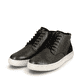 Graue Rieker Herren Sneaker High U0762-52 mit TR-Sohle mit weichem EVA-Inlet. Schuhpaar seitlich schräg.
