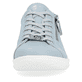 Babyblaue remonte Damen Schnürschuhe D1E03-10 mit einem Reißverschluss. Schuh von vorne.