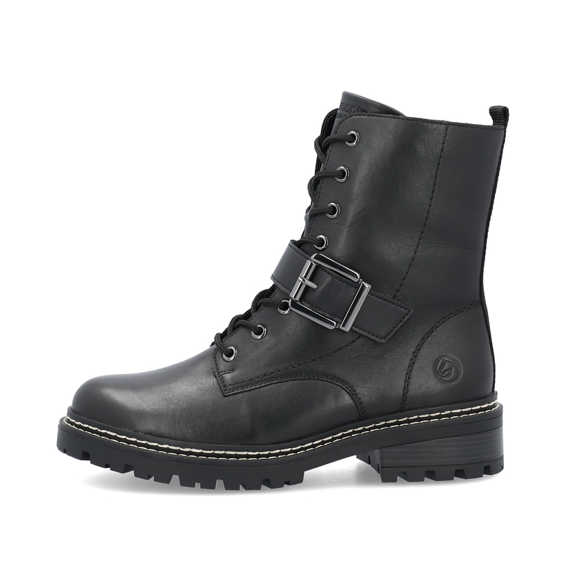 remonte Damen Biker Boots nachtschwarz