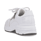 Weiße Rieker Damen Sneaker Low 48134-81 mit Reißverschluss sowie Komfortweite G. Schuh von hinten.