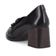 
Tiefschwarze remonte Damen Loafers D0V00-01 mit einer Profilsohle mit Blockabsatz. Schuh von hinten