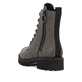 Metallicbraune remonte Damen Biker Boots D8671-92 mit markanten Ösen. Schuh von hinten.