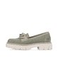 
Mintgrüne Rieker Damen Loafers M3867-52 mit einer schockabsorbierenden Plateausohle. Schuh Außenseite