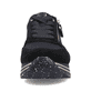 
Nachtschwarze remonte Damen Sneaker D1316-01 mit einer flexiblen Plateausohle. Schuh von vorne.