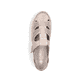 Beige Rieker Damen Slipper 49958-61 mit einem Klettverschluss sowie Löcheroptik. Schuh von oben.