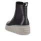 Schwarze Rieker Damen Kurzstiefel W0562-00 mit ultra leichter Plateausohle. Schuh von hinten.