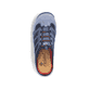 Blaue Rieker Damen Clogs L0555-10 mit Gummischnürung sowie einer leichten Sohle. Schuh von oben.