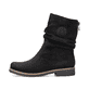 
Graphitschwarze Rieker Damen Kurzstiefel 73560-00 mit einer robusten Profilsohle. Schuh Außenseite