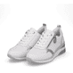 
Kristallweiße remonte Damen Sneaker D2409-80 mit einer flexiblen Sohle mit Keilabsatz. Schuhpaar schräg.