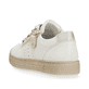 Altweiße remonte Damen Sneaker D1F00-81 mit einem Reißverschluss. Schuh von hinten.