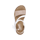 Weiße Rieker Keilsandaletten V3660-60 mit Klettverschluss sowie leichter Sohle. Schuh von oben.