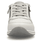 Weiße Rieker Damen Sneaker Low N1100-80 mit Reißverschluss sowie Extraweite H. Schuh von vorne.