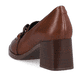 
Schokobraune remonte Damen Loafers D0V00-22 mit einer Profilsohle mit Blockabsatz. Schuh von hinten