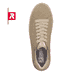 Beige Rieker EVOLUTION Damen Sneaker W0704-20 mit Schnürung sowie einer Plateausohle. Schuh von oben.