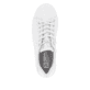 Weiße Rieker Damen Sneaker Low W0705-80 mit strapazierfähiger Sohle. Schuh von oben.