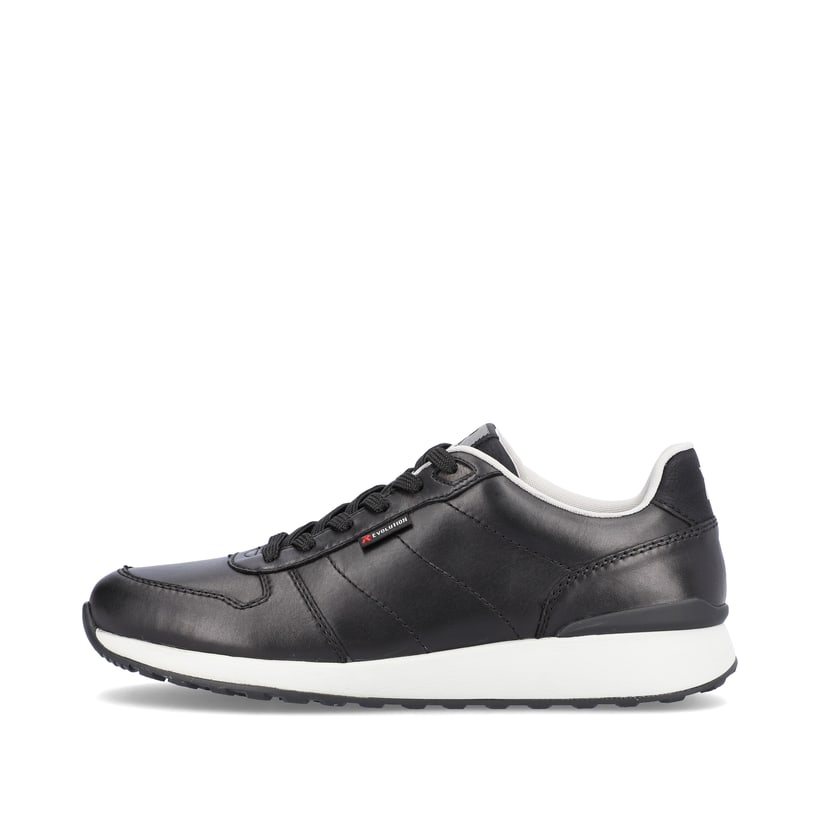 Schwarze Rieker Herren Sneaker Low 07605-00 mit flexibler Sohle. Schuh Außenseite.