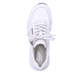 Weiße Rieker Damen Sneaker Low 48134-81 mit Reißverschluss sowie Komfortweite G. Schuh von oben.