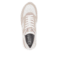Beige Rieker Damen Sneaker Low W0607-80 mit leichter und griffiger Sohle. Schuh von oben.