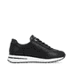 Schwarze remonte Damen Sneaker D1G02-02 mit einem Reißverschluss. Schuh Innenseite.