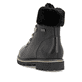 Schwarze remonte Damen Schnürstiefel D8483-00 mit wasserabweisender TEX-Membran. Schuh von hinten.