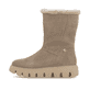 Beige Rieker Damen Kurzstiefel W2072-64 mit flexibler und ultraleichter Sohle. Schuh Außenseite.