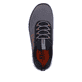 Anthrazitfarbene Rieker Herren Slipper B7753-42 mit einer Gummischnürung. Schuh von oben.