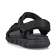 Schwarze waschbare Rieker Herren Trekkingsandalen 20802-01 mit flexibler Sohle. Schuh von hinten.