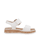 Weiße Rieker Damen Riemchensandalen W0800-80 mit einer Plateausohle. Schuh Innenseite.