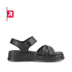 Schwarze Rieker EVOLUTION Damen Sandalen W0801-00 mit einer schockabsorbierenden Sohle. Schuh Innenseite.