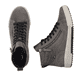Graue Rieker EVOLUTION Damen Stiefel W0164-45 mit Schnürung und Reißverschluss. Schuhpaar von oben.