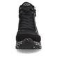 
Mitternachtsschwarze remonte Damen Sneaker D1370-01 mit Schnürung und Reißverschluss. Schuh von vorne.