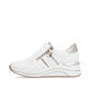 Weiße remonte Damen Sneaker D0T04-80 mit Reißverschluss sowie Extraweite H. Schuh Außenseite.