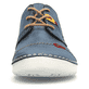 Schieferblaue Rieker Damen Schnürschuhe 52528-14 mit Ziernähten. Schuh von vorne.