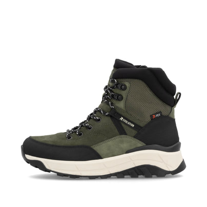 Rieker Damen Schnürstiefel khaki-schwarz