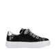 Schwarze Rieker Damen Sneaker Low N59A2-00 mit einer Schnürung. Schuh Innenseite.