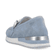
Himmelblaue remonte Damen Loafers R2544-10 mit einer flexiblen Profilsohle. Schuh von hinten