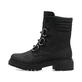 Tiefschwarze Rieker Damen Biker Boots 72650-01 mit Schmuckelementen. Schuh Außenseite.