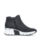 Dunkelblaue Rieker Damen Chelsea Boots X6361-14 mit einer leichten Plateausohle. Schuh Innenseite