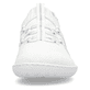Weiße Rieker Damen Slipper 52854-80 mit ultra leichter Sohle sowie Gummizug. Schuh von vorne.