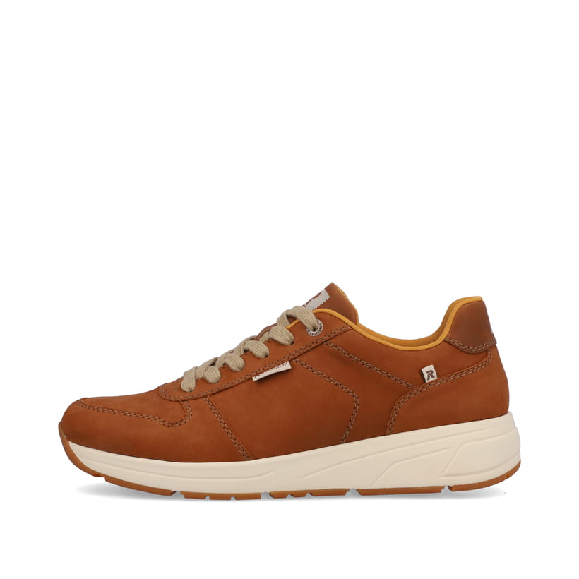 Braune Rieker Herren Sneaker Low 07004-22 mit flexibler und super leichter Sohle. Schuh Außenseite.