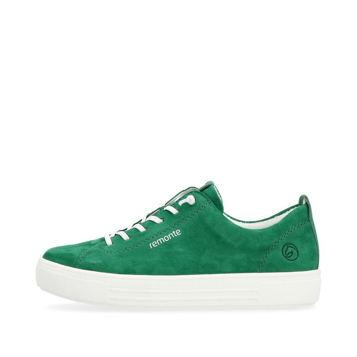 Grüne remonte Damen Sneaker D0913-52 mit Schnürung sowie Komfortweite G. Schuh Außenseite.