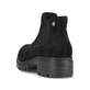 
Graphitschwarze Rieker Damen Chelsea Boots 76884-00 mit einer robusten Profilsohle. Schuh von hinten